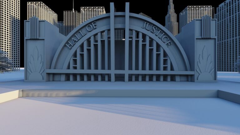 "Ημιτελής Hall of Justice ιδιοκτησίας Maxwell Lord από την ταινία Superman (2025)"