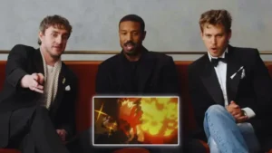 Ο Μichael B. Jordan δείχνει στους συναδέλφους του το My Hero Academia